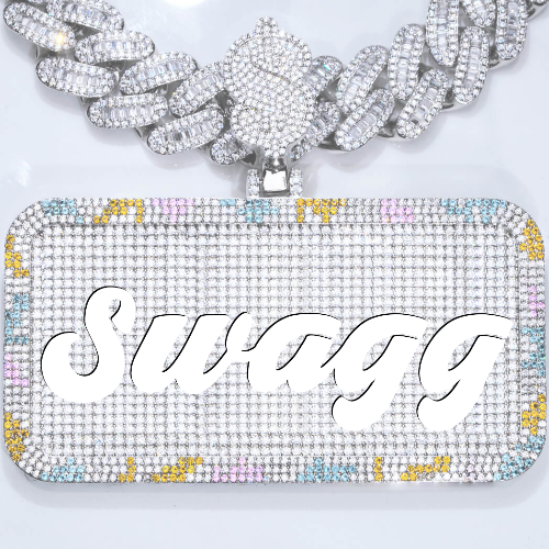 CUSTOM LETTER NECKLACE 3D COLORFUL SQUARE