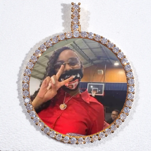 LARGE 3D CIRCLE CUSTOM PICTURE PENDANT
