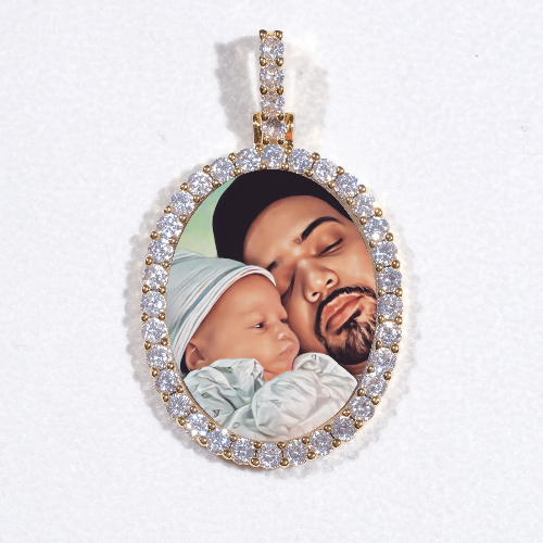3D Oval Custom Picture Pendant