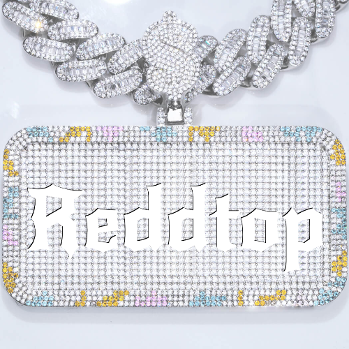 CUSTOM LETTER NECKLACE 3D COLORFUL SQUARE