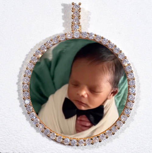 LARGE 3D CIRCLE CUSTOM PICTURE PENDANT