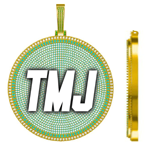 CUSTOM LETTER NECKLACE 3D BIG DISC