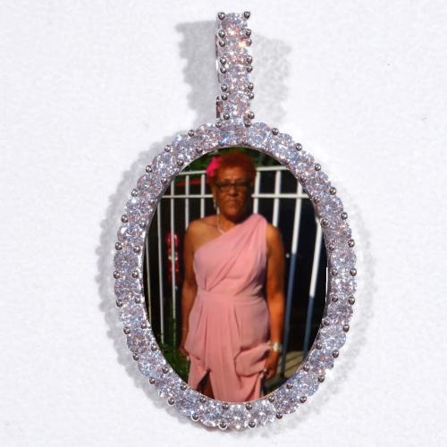 Large 3D Oval Custom Picture Pendant