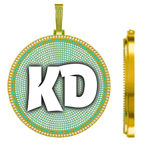 CUSTOM LETTER NECKLACE 3D BIG DISC
