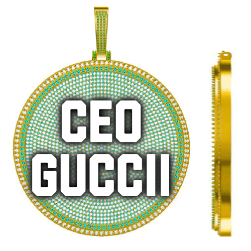 CUSTOM LETTER NECKLACE 3D BIG DISC