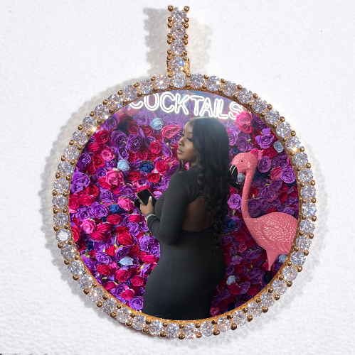 LARGE 3D CIRCLE CUSTOM PICTURE PENDANT
