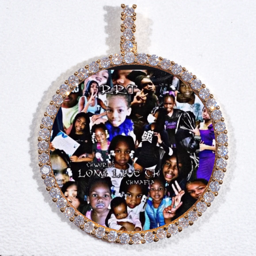 LARGE 3D CIRCLE CUSTOM PICTURE PENDANT
