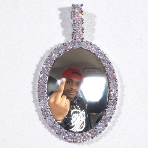 Large 3D Oval Custom Picture Pendant