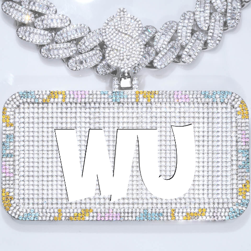 CUSTOM LETTER NECKLACE 3D COLORFUL SQUARE