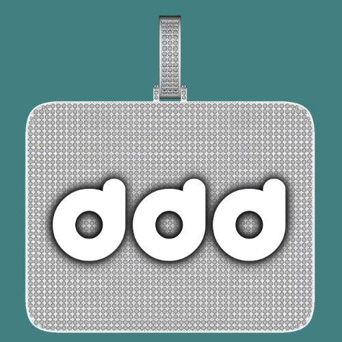 CUSTOM LETTER NECKLACE 3D BIG SQUARE