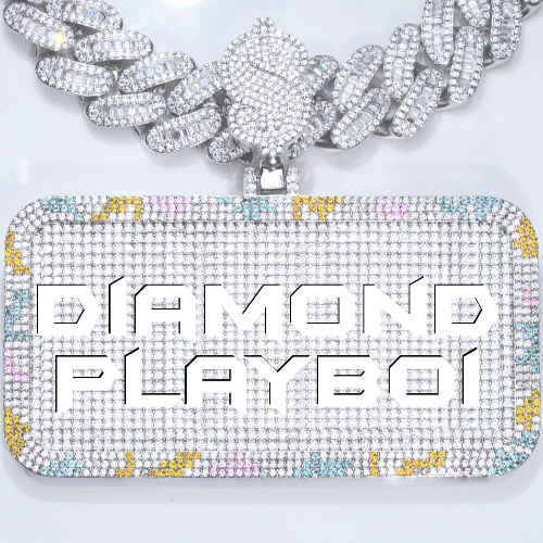 CUSTOM LETTER NECKLACE 3D COLORFUL SQUARE