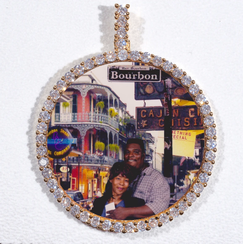 LARGE 3D CIRCLE CUSTOM PICTURE PENDANT