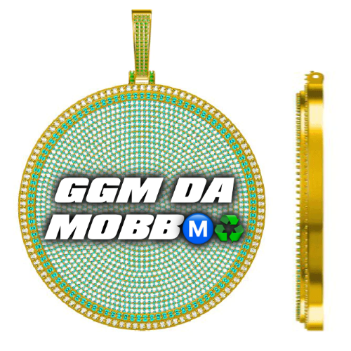 CUSTOM LETTER NECKLACE 3D BIG DISC