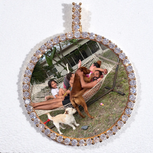 LARGE 3D CIRCLE CUSTOM PICTURE PENDANT