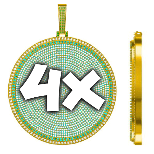 CUSTOM LETTER NECKLACE 3D BIG DISC