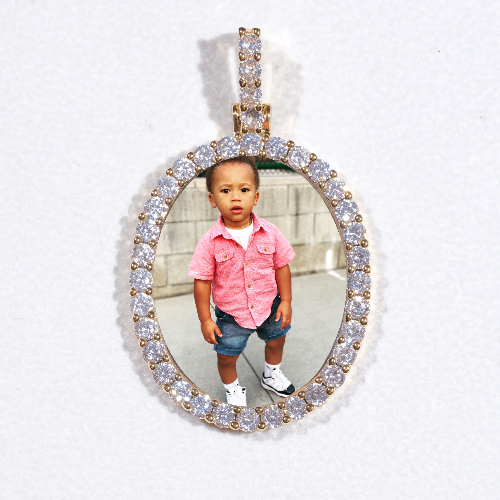 3D Oval Custom Picture Pendant
