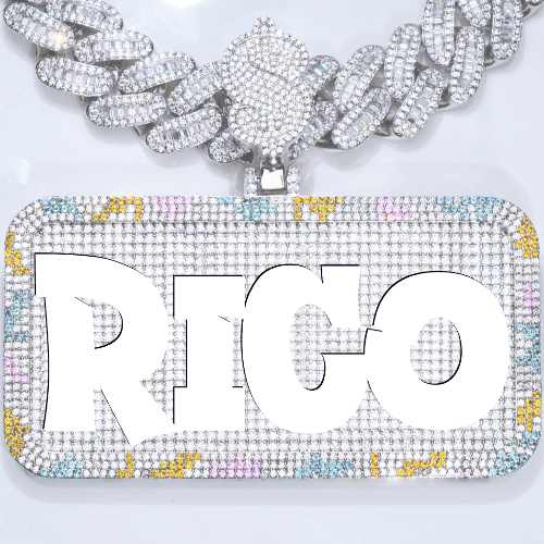 CUSTOM LETTER NECKLACE 3D COLORFUL SQUARE