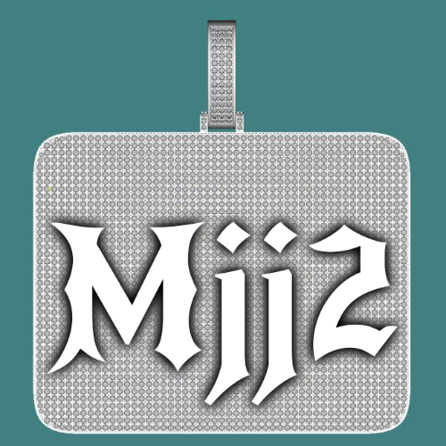 CUSTOM LETTER NECKLACE 3D BIG SQUARE