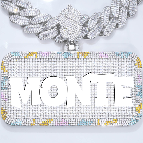 CUSTOM LETTER NECKLACE 3D COLORFUL SQUARE