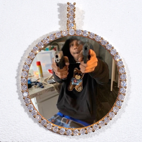 LARGE 3D CIRCLE CUSTOM PICTURE PENDANT