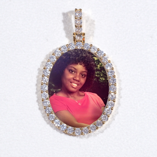 3D Oval Custom Picture Pendant