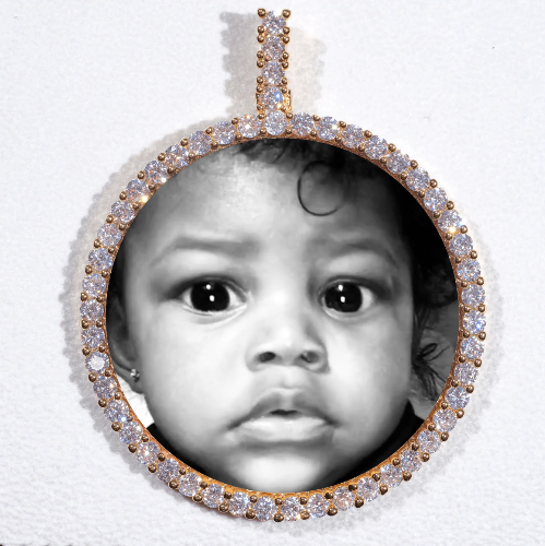 LARGE 3D CIRCLE CUSTOM PICTURE PENDANT