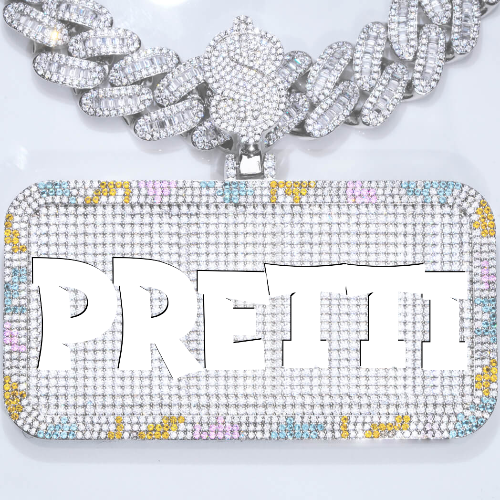 CUSTOM LETTER NECKLACE 3D COLORFUL SQUARE