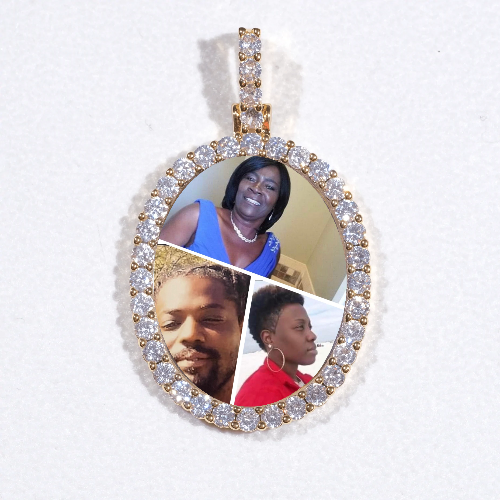 3D Oval Custom Picture Pendant