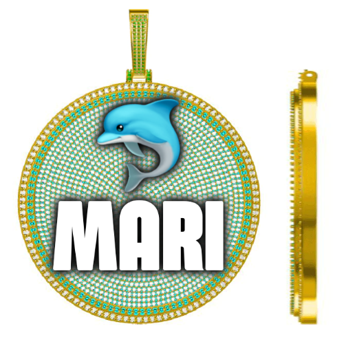 CUSTOM LETTER NECKLACE 3D BIG DISC