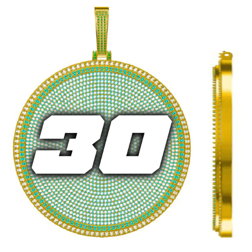 CUSTOM LETTER NECKLACE 3D BIG DISC