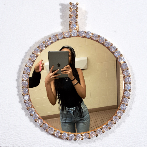 LARGE 3D CIRCLE CUSTOM PICTURE PENDANT