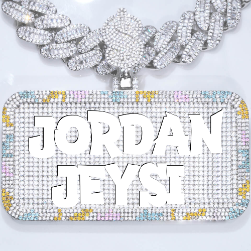 CUSTOM LETTER NECKLACE 3D COLORFUL SQUARE