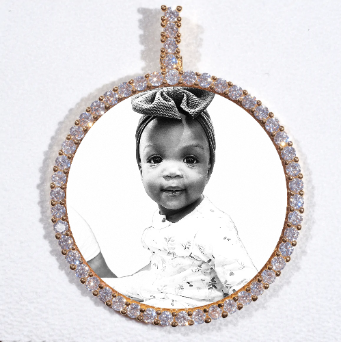 LARGE 3D CIRCLE CUSTOM PICTURE PENDANT