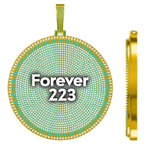 CUSTOM LETTER NECKLACE 3D BIG DISC