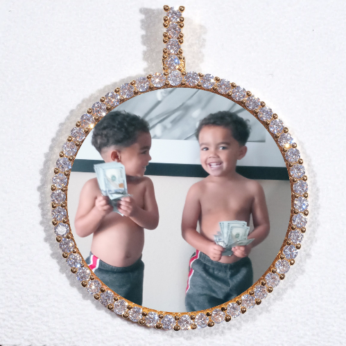LARGE 3D CIRCLE CUSTOM PICTURE PENDANT