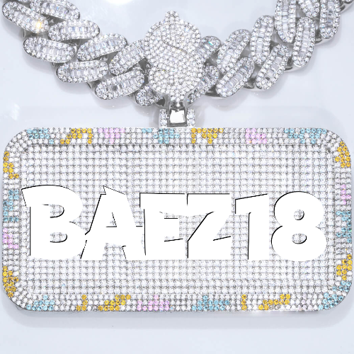 CUSTOM LETTER NECKLACE 3D COLORFUL SQUARE