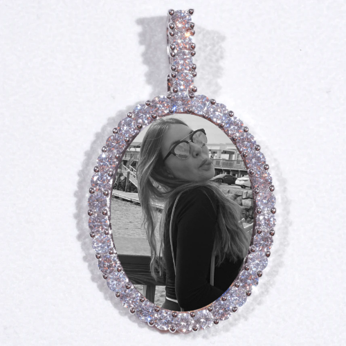 Large 3D Oval Custom Picture Pendant