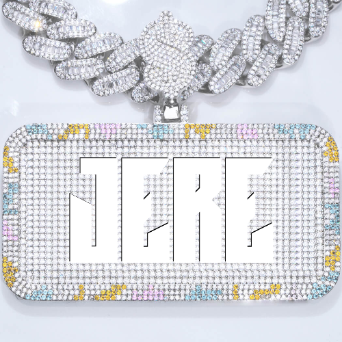 CUSTOM LETTER NECKLACE 3D COLORFUL SQUARE