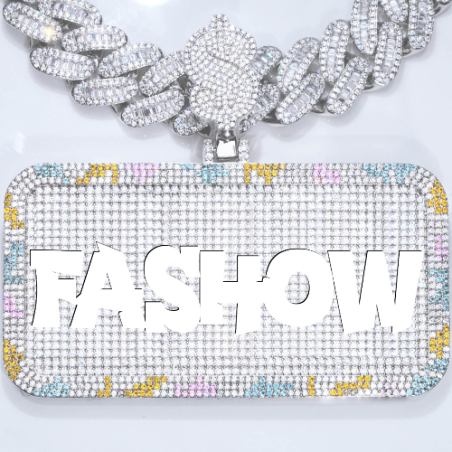 CUSTOM LETTER NECKLACE 3D COLORFUL SQUARE