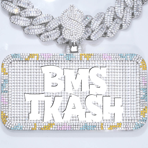 CUSTOM LETTER NECKLACE 3D COLORFUL SQUARE