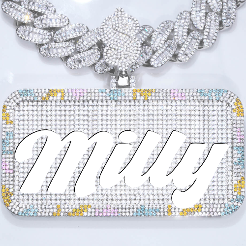 CUSTOM LETTER NECKLACE 3D COLORFUL SQUARE