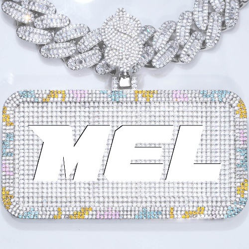 CUSTOM LETTER NECKLACE 3D COLORFUL SQUARE