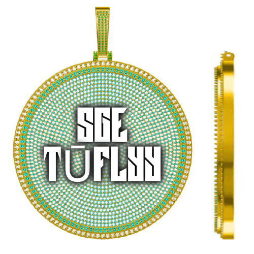 CUSTOM LETTER NECKLACE 3D BIG DISC