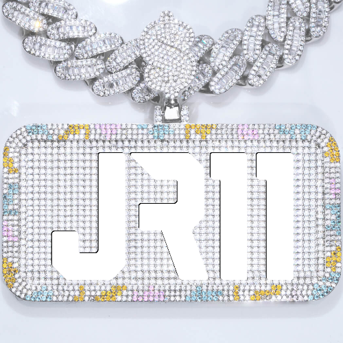 CUSTOM LETTER NECKLACE 3D COLORFUL SQUARE