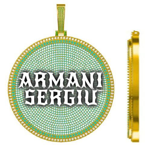 CUSTOM LETTER NECKLACE 3D BIG DISC