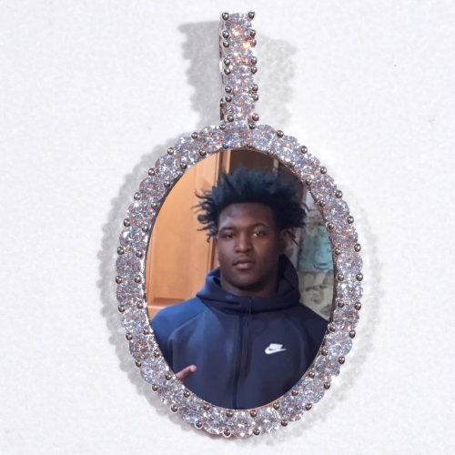 Large 3D Oval Custom Picture Pendant