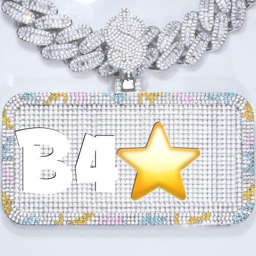 CUSTOM LETTER NECKLACE 3D COLORFUL SQUARE