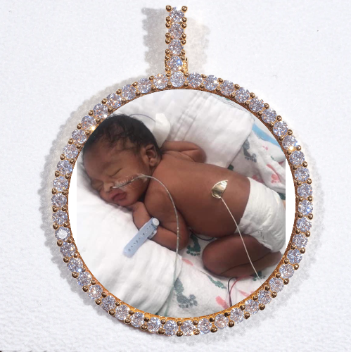 LARGE 3D CIRCLE CUSTOM PICTURE PENDANT