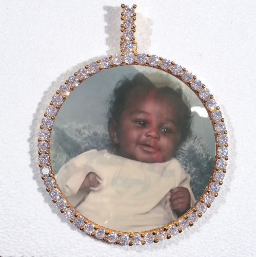 LARGE 3D CIRCLE CUSTOM PICTURE PENDANT