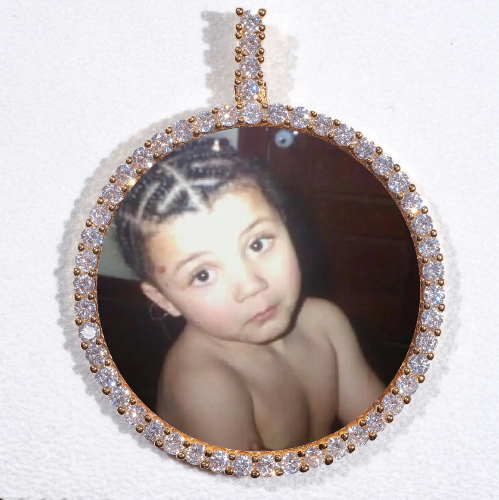 LARGE 3D CIRCLE CUSTOM PICTURE PENDANT